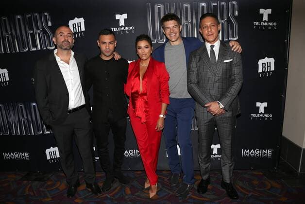 May 9, 2017 - Los Angeles, CA, United States - 09 May 2017 - Los Angeles, California - Ricardo de Montreuil, Gabriel Chavarria, Eva Longoria, Theo Rossi, Guest. Premiere Of BH Tilt s Lowriders Held at Regal LA LIVE Stadium. Photo Credit: Faye Sadou AdMedia Los Angeles United States - ZUMAa123 20170509_zaa_a123_115 Copyright: xFayexSadou Admediax