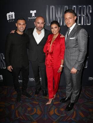 May 9, 2017 - Los Angeles, CA, United States - 09 May 2017 - Los Angeles, California - Gabriel Chavarria, Ricardo de Montreuil, Eva Longoria, Theo Rossi. Premiere Of BH Tilt s Lowriders Held at Regal LA LIVE Stadium. Photo Credit: Faye Sadou AdMedia Los Angeles United States - ZUMAa123 20170509_zaa_a123_117 Copyright: xFayexSadou Admediax
