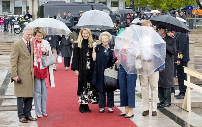 10-05-2017 Norway King Willem-Alexander and Queen Maxima and Princess Beatrix and Princess Mabel arrive for a lunch at the Royal Yacht, Norge, to celebrate the 80th birthdays of King Harald V and Queen Sonja in Oslo.  Copyright: xppe nieboerx