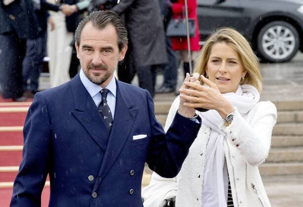 10-05-2017 Norway Royal guests arrive for a lunch at the Royal Yacht, Norge, to celebrate the 80th birthdays of King Harald V and Queen Sonja in Oslo. Prince Nikolaos and Princess Tatiana  Copyright: xppe nieboerx