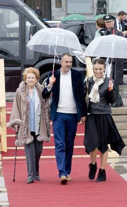 10-05-2017 Norway Royal guests arrive for a lunch at the Royal Yacht, Norge, to celebrate the 80th birthdays of King Harald V and Queen Sonja in Oslo.  Copyright: xppe nieboerx