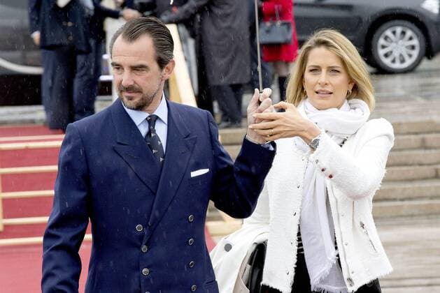 10-05-2017 Norway Royal guests arrive for a lunch at the Royal Yacht, Norge, to celebrate the 80th birthdays of King Harald V and Queen Sonja in Oslo. Prince Nikolaos and Princess Tatiana  Copyright: xppe nieboerx