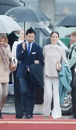 Swedish Prince Carl Philip and Princess Sofia attend a luncheon to celebrate King Harald V and Queen Sonja s 80th birthdays at the Royal Yacht Norway in Oslo on May 5, 2017.  LON20170510131 RUNExHELLESTAD