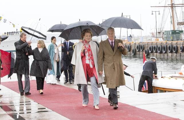 10-05-2017 Norge Royals leaving the Royal Yacht, Norge, to celebrate the 80th birthdays of King Harald V and Queen Sonja in Oslo. King Filip and Queen Mathilde Grand Duke Henri and Grand Duchess Maria Teresa (c) PPE Nieboer Oslo Norway  Copyright: xppe nieboerx