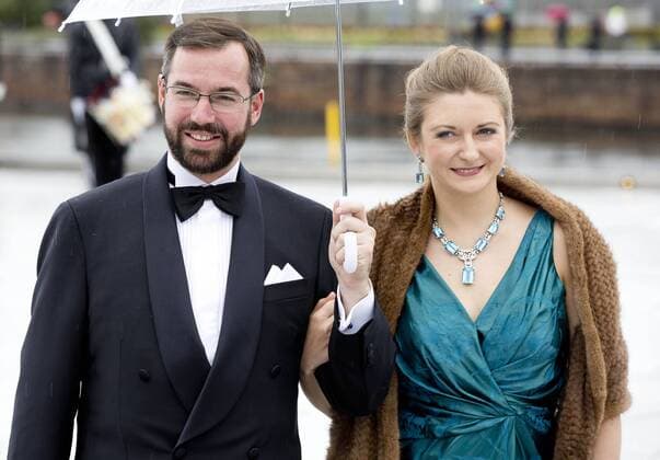 10-05-2017 Norway Guests arrive fort he banquet at the Opera House to celebrate the 80th birthdays of King Harald V and Queen Sonja at Akershus Castle. Grand Duke Guillaume and Grand Duchess Stephanie (c) PPE Nieboer OSLO NORWAY  Copyright: xPPE NIEBOERx