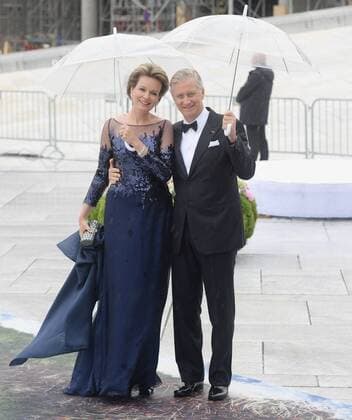Belgian King Philippe and Queen Mathilde attend a gala banquet to celebrate King Harald V and Queen Sonja s 80th birthdays at the Opera House in Oslo on May 5, 2017.  LON20170510142 RUNExHELLESTAD