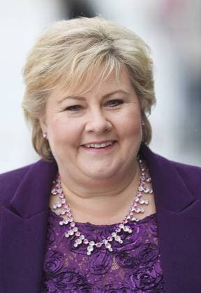 Norwegian Prime Minister Erna Solberg attends a gala banquet to celebrate King Harald V and Queen Sonja s 80th birthdays at the Opera House in Oslo on May 5, 2017.  LON20170510199 RUNExHELLESTAD