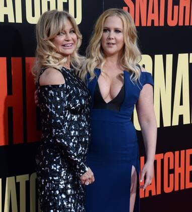 Cast member Goldie Hawn and Amy Schumer attend the premiere of the motion picture comedy Snatched at the Regency Village Theatre in the Westwood section of Los Angeles on May 10, 2017. Storyline: When her boyfriend dumps her before their exotic vacation, a young woman persuades her ultra-cautious mother to travel with her to paradise, with unexpected results.  LAP2017051055 JIMxRUYMEN