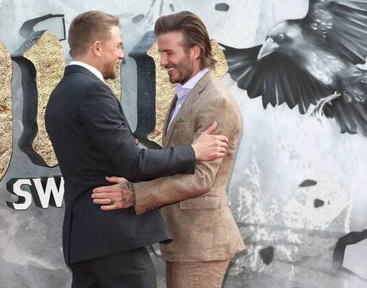 European premiere of King Arthur: Legend of the Sword London, UK. Charlie Hunnam and David Beckham at King Arthur: Legend of the Sword - European film premiere at the Cineworld Empire, Leicester Square, London on May 10th 2017. LMK73-J287-110517 