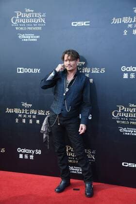 SHANGHAI, CHINA - MAY 11: American actor Johnny Depp attends the premiere of film Pirates of the Caribbean: Dead Men Tell No Tales at Shanghai Disneyland Park on May 11, 2017 in Shanghai, China  Copyright: xVCGx CFP7111100348776