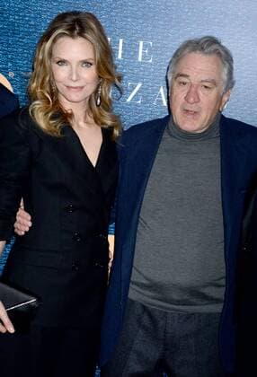 Michelle Pfeiffer and Robert De Niro arrive on the red carpet at the The Wizard Of Lies New York Premiere at The Museum of Modern Art on May 11, 2017 in New York City.  NYP20170511130 DENNISxVANxTINE