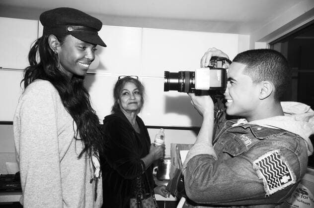 Quincy Brown and mother Kim Porter on set of Quincy Brown Stay Awhile music video in Los Angeles, California. USA - Quincy Brown Stay Awhile Music Video  Copyright: xJaredxMilgrimx