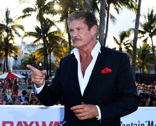 TV Cast member David Hasselhoff attends the US premiere of the motion picture Baywatch in Lummus Park, Miami Beach, Florida, May 13, 2017. The movie is a remake of the TV series that ran from 1989-2001.  MIA20170513126 GARYxIxROTHSTEIN