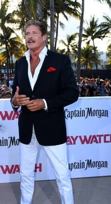 TV Cast member David Hasselhoff attends the US premiere of the motion picture Baywatch in Lummus Park, Miami Beach, Florida, May 13, 2017. The movie is a remake of the TV series that ran from 1989-2001.  MIA20170513127 GARYxIxROTHSTEIN