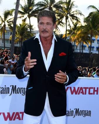 TV Cast member David Hasselhoff attends the US premiere of the motion picture Baywatch in Lummus Park, Miami Beach, Florida, May 13, 2017. The movie is a remake of the TV series that ran from 1989-2001.  MIA20170513129 GARYxIxROTHSTEIN