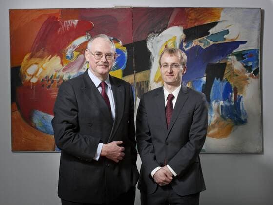 Gert WAGNER (l) , Praesident des Deutschen Instituts fuer Wirtschaftsforschung (DIW) , und Georg Weizsaecker , stellvertretender Vorsitzende des Deutschen Instituts fuer Wirtschaftsforschung (DIW) . Berlin , 11.02.2011 . Berlin Deutschland Copyright: xThomasxTrutschelx
