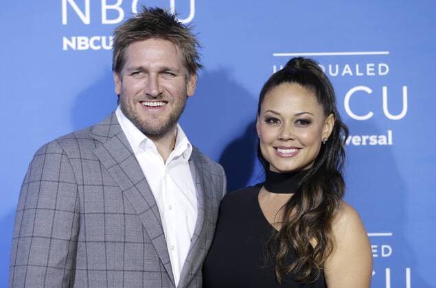 Curtis Stone and Vanessa Lachey arrives on the red carpet at the 2017 NBCUniversal Upfront at Radio City Music Hall on May 15, 2017 in New York City.  NYP20170515158 JOHNxANGELILLO