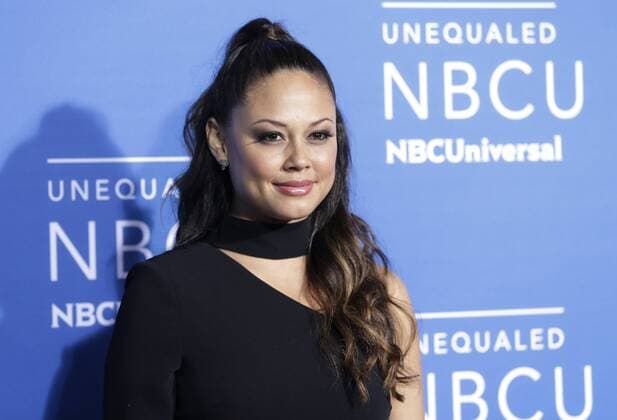 Vanessa Lachey arrives on the red carpet at the 2017 NBCUniversal Upfront at Radio City Music Hall on May 15, 2017 in New York City.  NYP20170515160 JOHNxANGELILLO