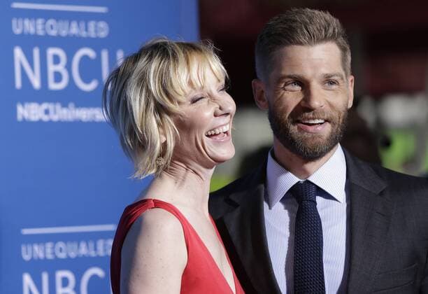 Anne Heche and Mike Vogel arrive on the red carpet at the 2017 NBCUniversal Upfront at Radio City Music Hall on May 15, 2017 in New York City.  NYP20170515172 JOHNxANGELILLO