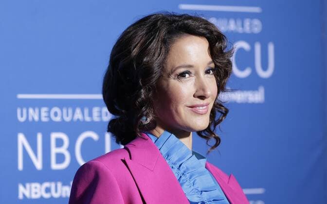 Jennifer Beals arrives on the red carpet at the 2017 NBCUniversal Upfront at Radio City Music Hall on May 15, 2017 in New York City.  NYP20170515193 JOHNxANGELILLO