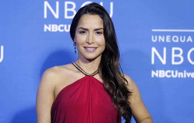 Carmen Villalobos arrives on the red carpet at the 2017 NBCUniversal Upfront at Radio City Music Hall on May 15, 2017 in New York City.  NYP20170515195 JOHNxANGELILLO