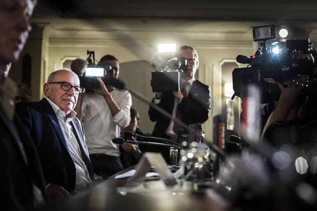 Heribert Schwan, Autor des Buches Vermaechtnis - die Kohl-Protokolle , bei einer Pressekonferenz im Berliner Hotel Westin Grand. Berlin, 07.10.2014. Berlin Deutschland Copyright: xThomasxTrutschelx