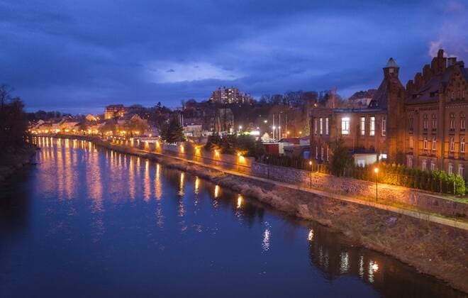 Blick auf die polnische Grenzstadt Zgorzelec und die Neisse, Goerlitz, 08.02.2016. Goerlitz Deutschland Copyright: xFlorianxGaertnerx