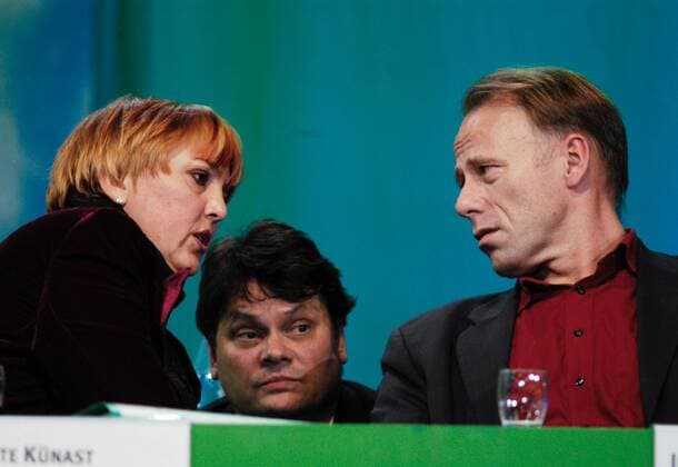 ROTH , Claudia, STREHL , Dietmar und TRITTIN , Juergen, Leipzig 29.11.2003. , Abdruck honorarpflichtig, Dresden Deutschland Copyright: xU.xGrabowsky photohek.netx