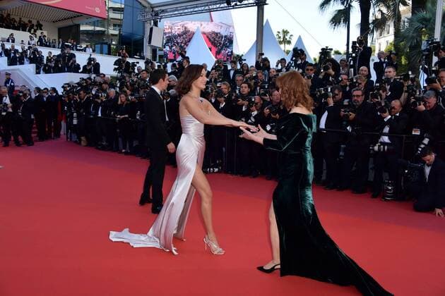 70th Cannes Film Festival - Premiere of the film Ismael s Ghosts Isabelle Huppert;Bella Hadid Cannes France  517945