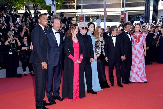 70th Cannes Film Festival - Premiere of Les Fantômes d Ismael Will Smith;Agnes Jaoui;Pedro Almodovar;Jessica Chastain;Fan BingBing Cannes France  517945