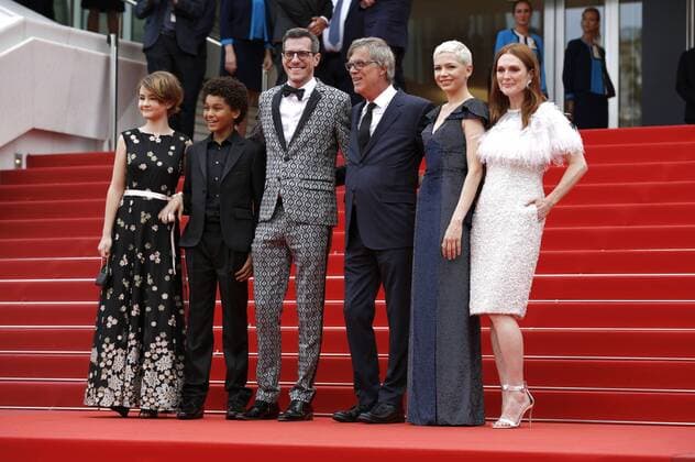 Millicent Simmonds, Jaden Michael, Brian Selznick, Todd Haynes, Michelle Williams and Julianne Moore at the Wonderstruck premiere during the 70th Cannes Film Festival at the Palais des Festivals on May 18, 2017 in Cannes, France Foto:xD.xBedrosianx xFuturexImage