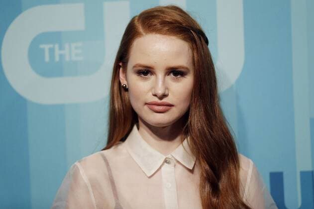 Madelaine Petsch arrives on the red carpet at the 2017 CW Upfront at the London Hotel on May 18, 2017 in New York City.  NYP20170518121 JOHNxANGELILLO