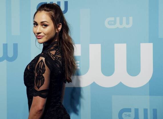 Lindsey Morgan arrives on the red carpet at the 2017 CW Upfront at the London Hotel on May 18, 2017 in New York City.  NYP20170518113 JOHNxANGELILLO