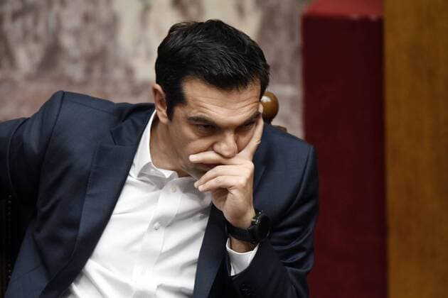 Bilder des Tages May 18, 2017 - Athens, Greece - Greek Prime Minister Alexis Tsipras speaks during a Parliament session. Tsipras is seeking parliamentary approval for the pension cuts and further tax hikes through 2020, as part of an agreement with international bailout creditors to release the next bailout installment. Athens Greece - ZUMAe114 20170518_zaa_e114_013 Copyright: xEurokinissix