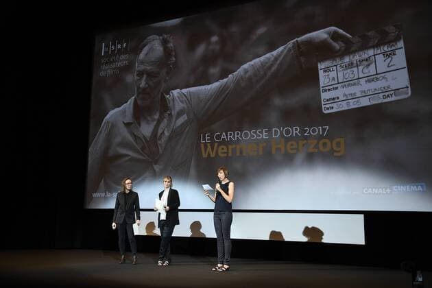 QUINZAINE DES REALISATEURS - Opening Ceremony - Werner Herzog receives the Carosse d Or Werner Herzog Cannes France  518502
