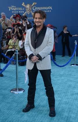 Cast member Johnny Depp attends the premiere of the premiere of the motion picture fantasy Pirates of the Caribbean: Dead Men Tell No Tales at the Dolby Theatre in the Hollywood section of Los Angeles on May 18, 2017. Storyline: Captain Jack Sparrow searches for the legendary trident of Poseidon, a powerful artifact that bestows upon its possessor total control over the seas.  LAP2017051815 JIMxRUYMEN