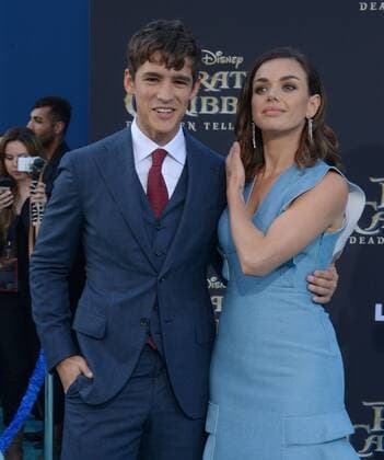 Cast member Brenton Thwaites (L) and Chloe Pacey attend the premiere of the premiere of the motion picture fantasy Pirates of the Caribbean: Dead Men Tell No Tales at the Dolby Theatre in the Hollywood section of Los Angeles on May 18, 2017. Storyline: Captain Jack Sparrow searches for the legendary trident of Poseidon, a powerful artifact that bestows upon its possessor total control over the seas.  LAP2017051840 JIMxRUYMEN