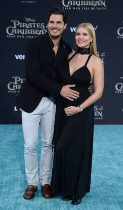 Gleb Savchenko (L) and Elena Samodanova attend the premiere of the premiere of the motion picture fantasy Pirates of the Caribbean: Dead Men Tell No Tales at the Dolby Theatre in the Hollywood section of Los Angeles on May 18, 2017. Storyline: Captain Jack Sparrow searches for the legendary trident of Poseidon, a powerful artifact that bestows upon its possessor total control over the seas.  LAP2017051848 JIMxRUYMEN