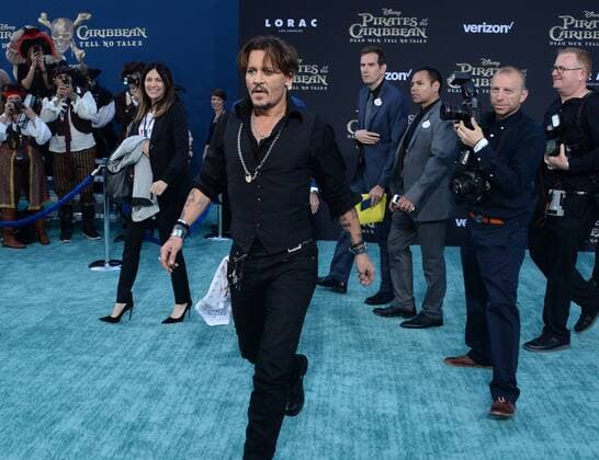 Cast member Johnny Depp attends the premiere of the premiere of the motion picture fantasy Pirates of the Caribbean: Dead Men Tell No Tales at the Dolby Theatre in the Hollywood section of Los Angeles on May 18, 2017. Storyline: Captain Jack Sparrow searches for the legendary trident of Poseidon, a powerful artifact that bestows upon its possessor total control over the seas.  LAP2017051849 JIMxRUYMEN