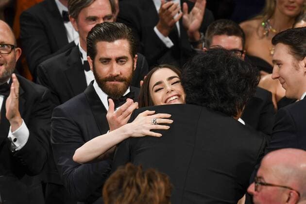 217766 Serge Arnal Starface 2017-05-19 Cannes France 70eme Festival International du Film de Cannes. Ambiance salle fin de film Okja . 7àeme International Cannes Film festival. Atmopshere at the end of Okja screening. EXCLUSIVE Gyllenhaal, Jake; Dano, Paul; Collins, Lily; Joon-Ho, Bong  Copyright: xSergexArnalx xStarfacex STAR_217766_001