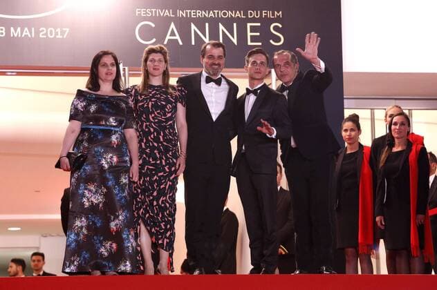 Viktoria Petranyi, Kata Weber, Kornel Mundruczo, Zsombor Jeger and Merab Ninidze at the Jupiter s Moon premiere during the 70th Cannes Film Festival at the Palais des Festivals on May 19, 2017 in Cannes, France Foto:xD.xBedrosianx xFuturexImage