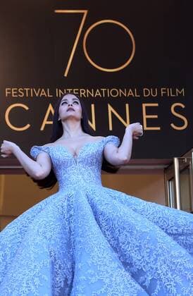 Aishwarya Rai arrives on the red carpet before the screening of the film Okja during the 70th annual Cannes International Film Festival in Cannes, France on May 19, 2017.  CAN20170519083 DAVIDxSILPA