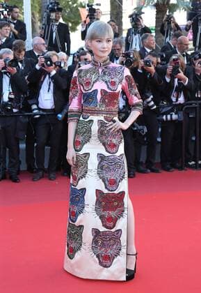 Li Yuchun arrives on the red carpet before the screening of the film Okja during the 70th annual Cannes International Film Festival in Cannes, France on May 19, 2017.  CAN20170519087 DAVIDxSILPA