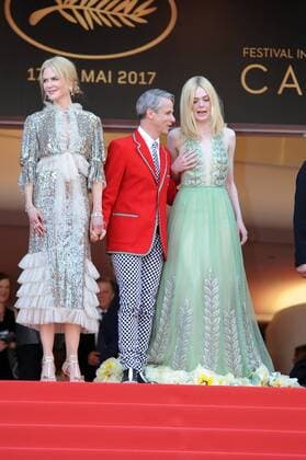 70th Cannes Film Festival 2017, Exit Red Carpet film : How to talk at girls at parties Pictured : Nicole Kidman, Elle Fanning, John Cameron Mitchell  Copyright: xAlbertoxTerenghi Cannesx xIPAx xCannesx