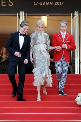70th Cannes Film Festival 2017, Exit Red Carpet film : How to talk at girls at parties Pictured : Nicole Kidman, AJ Lewis, John Cameron Mitchell  Copyright: xAlbertoxTerenghi Cannesx xIPAx xCannesx