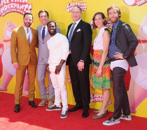 May 21, 2017 - Westwood, CA, United States - 21 May 2017 - Westwood, California - Nick Kroll, Ed Helms, Kevin Hart, Dav Pilkey, Kristen Schaal, Thomas Middleditch. Premiere of Dreamwork s Captain Underpants: The First Epic Movie held at Regency Village Theater in Westwood. Photo Credit: AdMedia Westwood United States - ZUMAa123 20170521_zaa_a123_047 Copyright: xBirdiexThompsonx