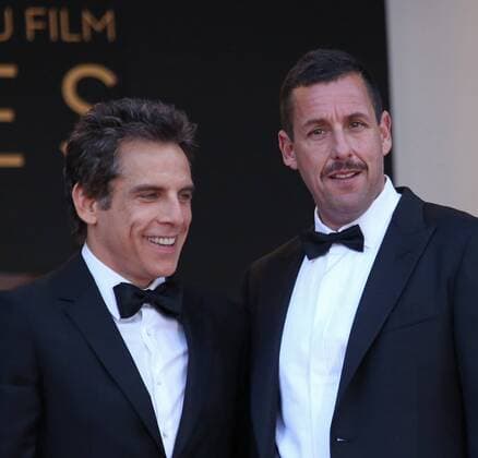 Ben Stiller (L) and Adam Sandler arrive on the red carpet before the screening of the film The Meyerowitz Stories (New and Selected) during the 70th annual Cannes International Film Festival in Cannes, France on May 21, 2017.  CAN20170521122 DAVIDxSILPA