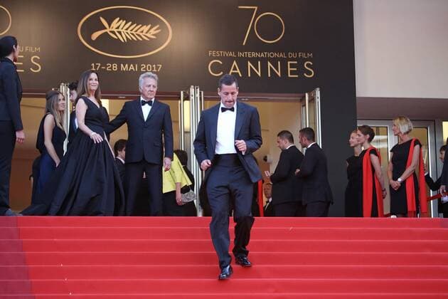 Adam Sandler arrives on the red carpet before the screening of the film The Meyerowitz Stories (New and Selected) during the 70th annual Cannes International Film Festival in Cannes, France on May 21, 2017.  CAN20170521123 DAVIDxSILPA