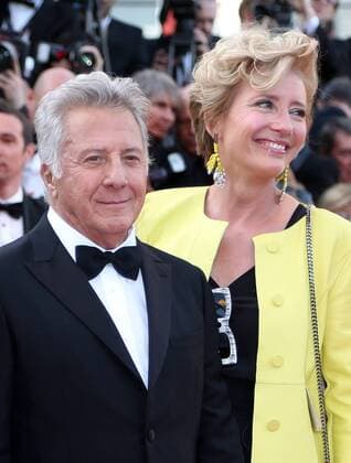 Dustin Hoffman (L) and Emma Thompson arrive on the red carpet before the screening of the film The Meyerowitz Stories (New and Selected) during the 70th annual Cannes International Film Festival in Cannes, France on May 21, 2017.  CAN20170521107 DAVIDxSILPA