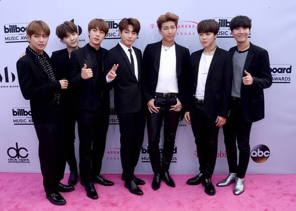 Music group BTS attends the annual Billboard Music Awards held at T-Mobile Arena in Las Vegas, Nevada on May 21, 2017. This year?s show will air live on both coasts at 8 p.m. ET on ABC.  LAV20170521621 JIMxRUYMEN